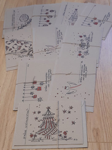 Handgezeichnete Weihnachtskarten