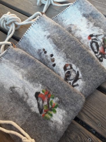 Tasche mit Vogelmotiv